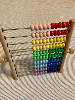 IKEA Wooden Bead Abacus - Red, Pink, Yellow, Green, Blue, Purple